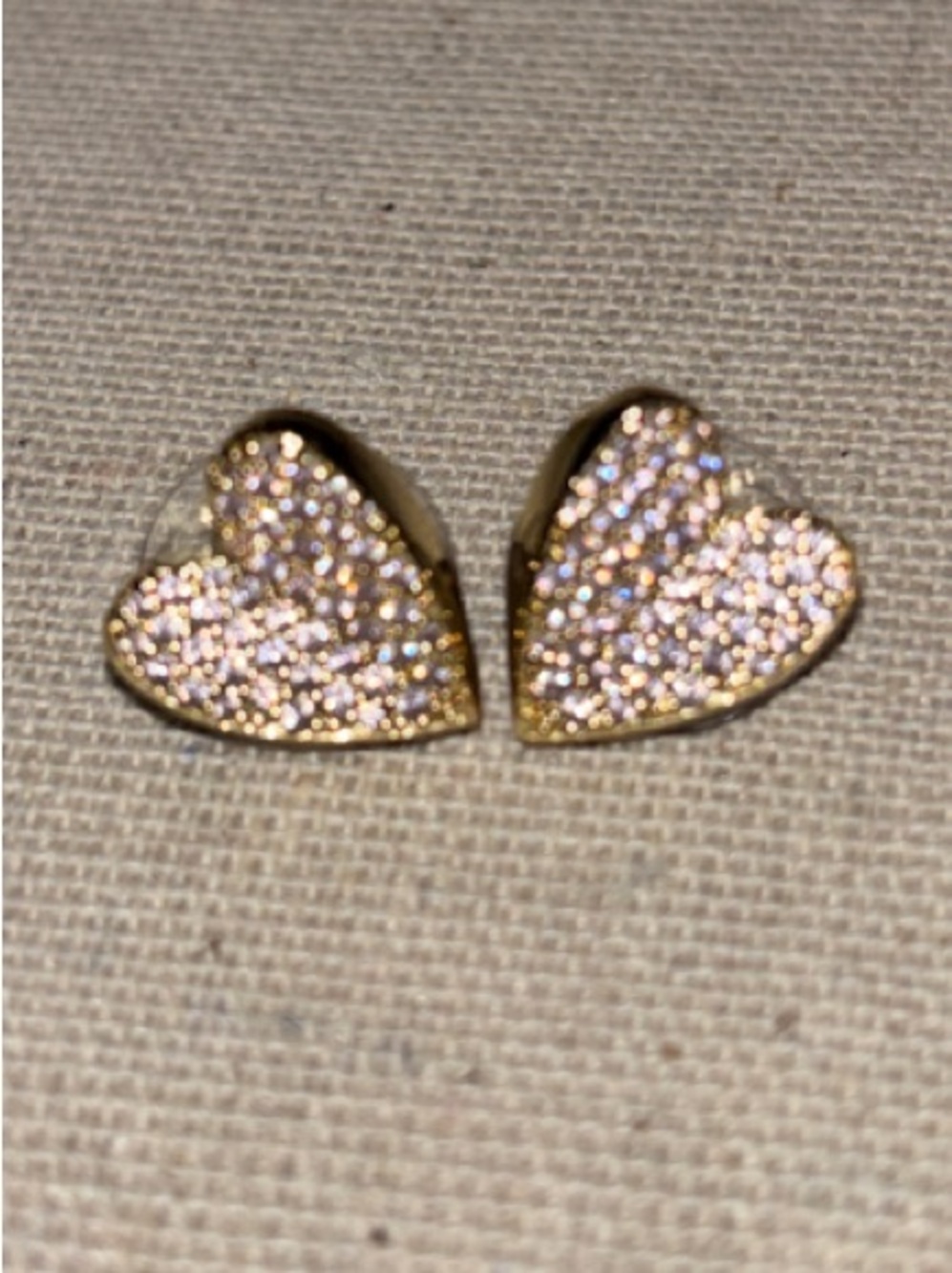 Park Lane Gold Heart Pavé Crystal Stud Earrings
